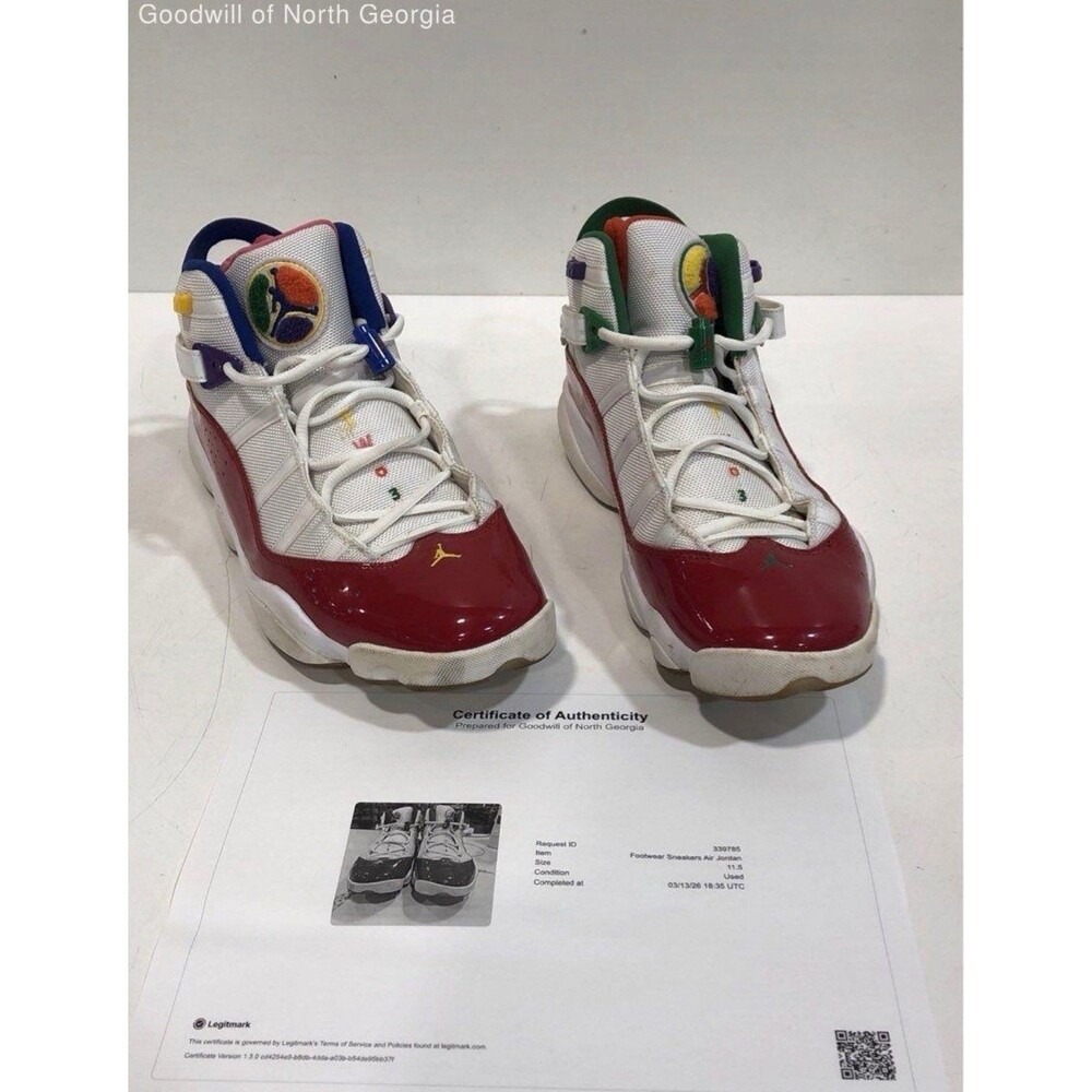 Pre-Owned 2019 Nike Air Jordan 6 Rings CW7003-100 MultiColor Sneakers Size 11.5